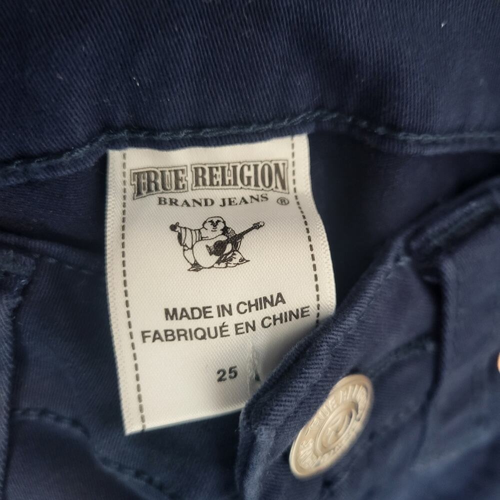 True Religion Cargo Legging Pants Zipper Ankle Tapered NWT Navy Blue Womens 25 - Picture 10 of 16